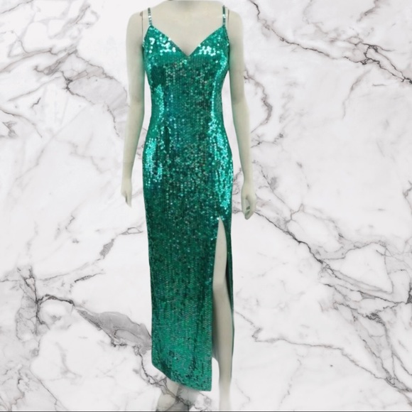 Vintage Dresses & Skirts - Vintage Sequin mermaid long gown 6